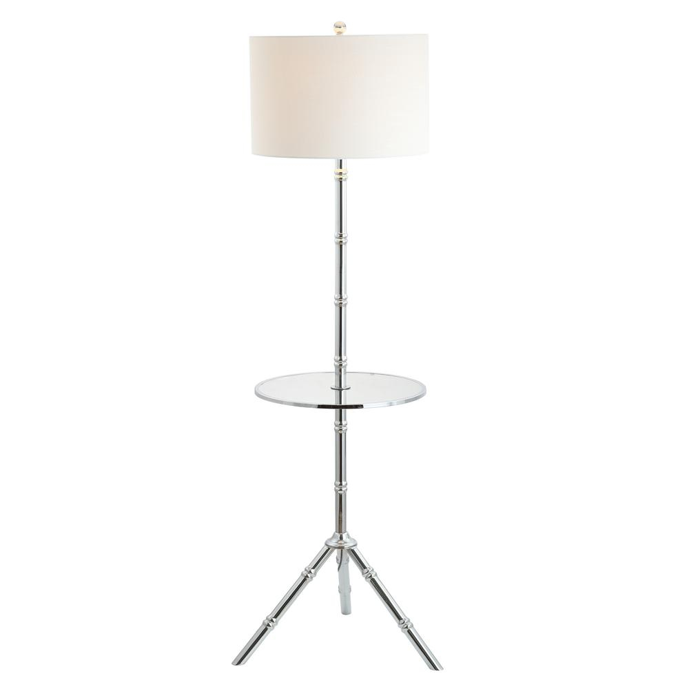 Jonathan Y Hall 62 In Chrome Metal End Table Floor Lamp with measurements 1000 X 1000