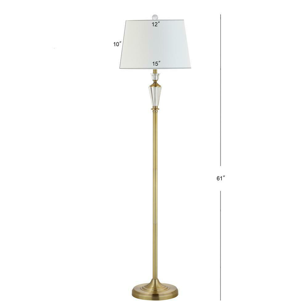 Jonathan Y Harper 61 In Brass Goldclear Crystalmetal Floor Lamp with proportions 1000 X 1000