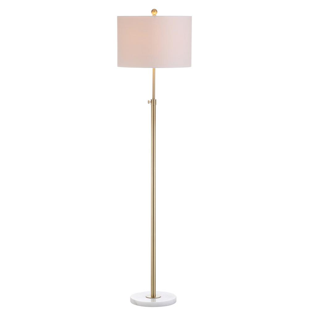 Jonathan Y June 65 In Metalmarble Adjustable Brass Goldwhite Floor Lamp with regard to dimensions 1000 X 1000