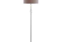 Jonathan Y Layla 595 In Clearchrome Crystalmetal Floor Lamp With Gray Shade in measurements 1000 X 1000