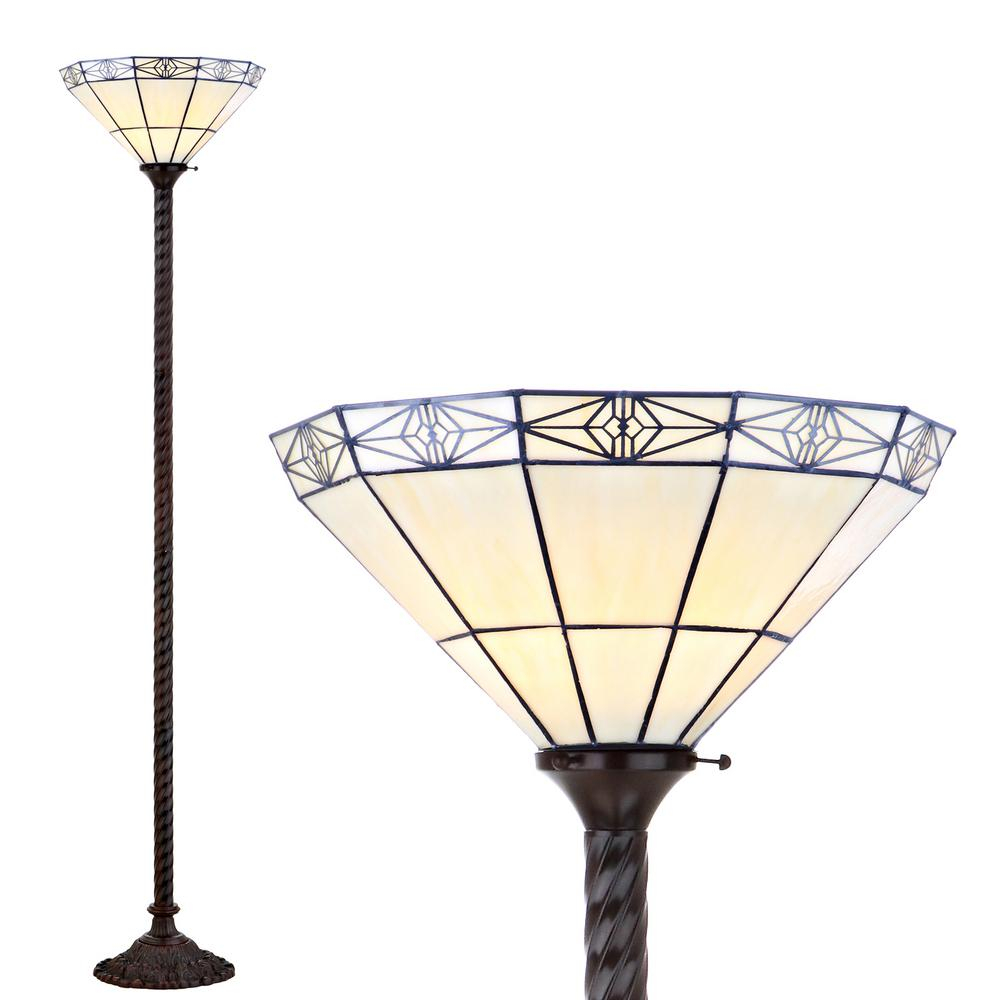 Jonathan Y Moore Tiffany Style 6857 In Bronze Torchiere Floor Lamp intended for size 1000 X 1000