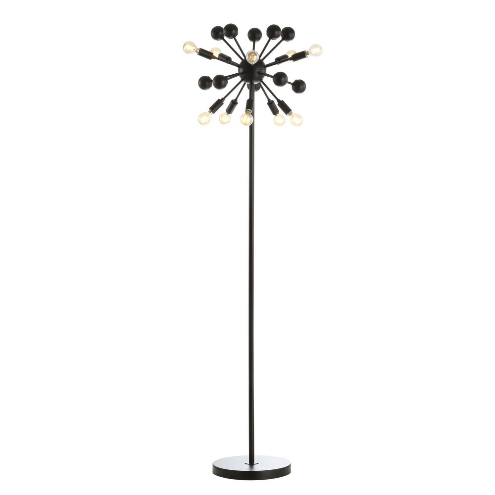 Jonathan Y Orbit 10 Light 63 In Black Modern Sputnik Metal Led Floor Lamp pertaining to size 1000 X 1000