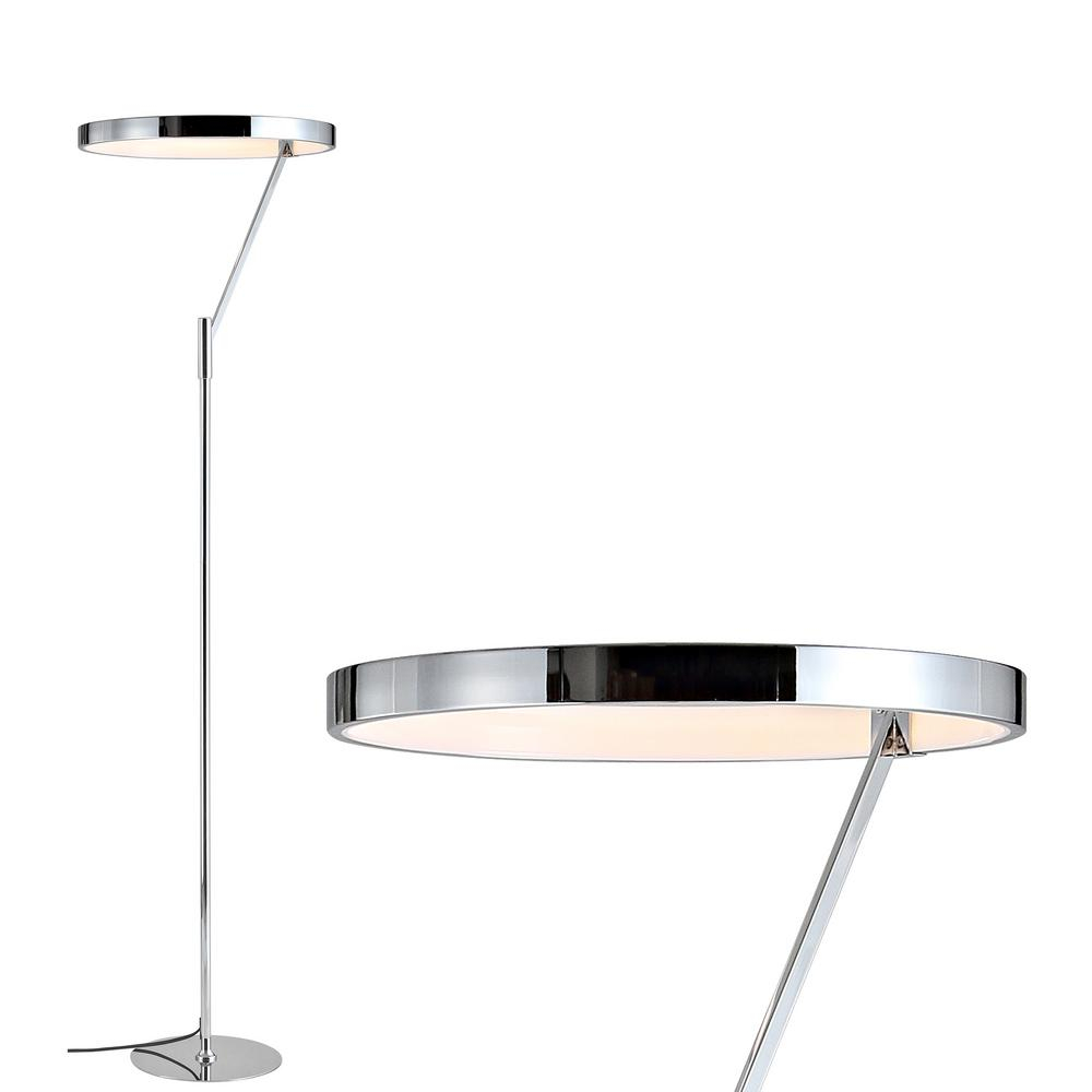 Jonathan Y Owen 667 In Chrome Integrated Led Metal Floor Lamp with proportions 1000 X 1000