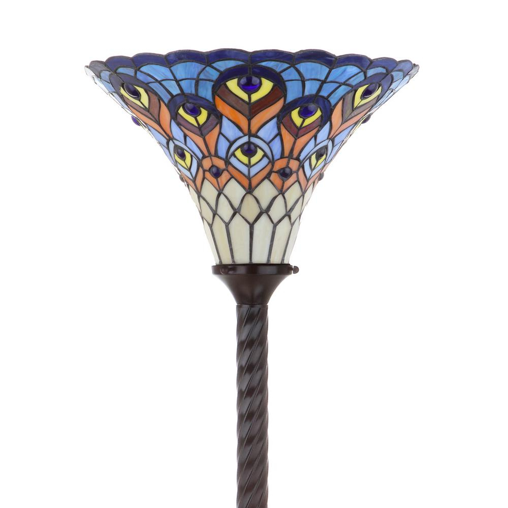Jonathan Y Peacock Tiffany Style 70 In Bronze Torchiere Floor Lamp with dimensions 1000 X 1000