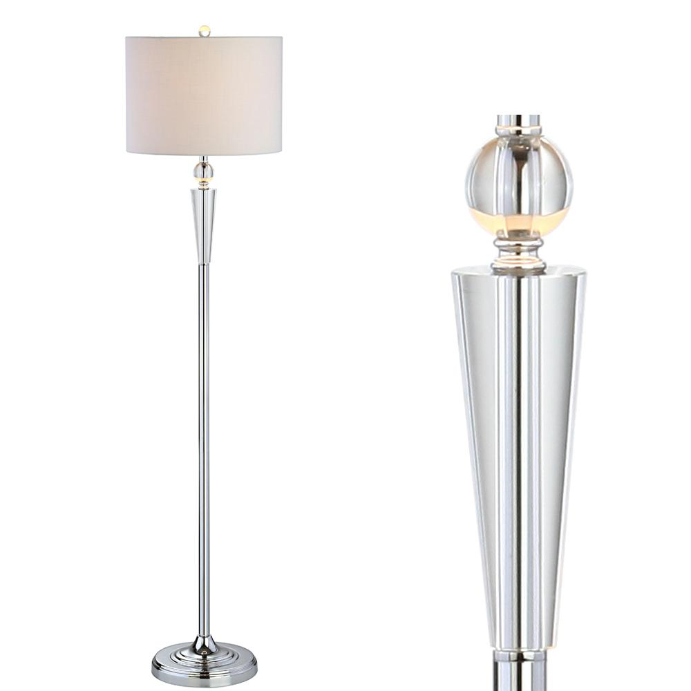 Jonathan Y Reese 595 In Clearchrome Crystal Floor Lamp pertaining to sizing 1000 X 1000