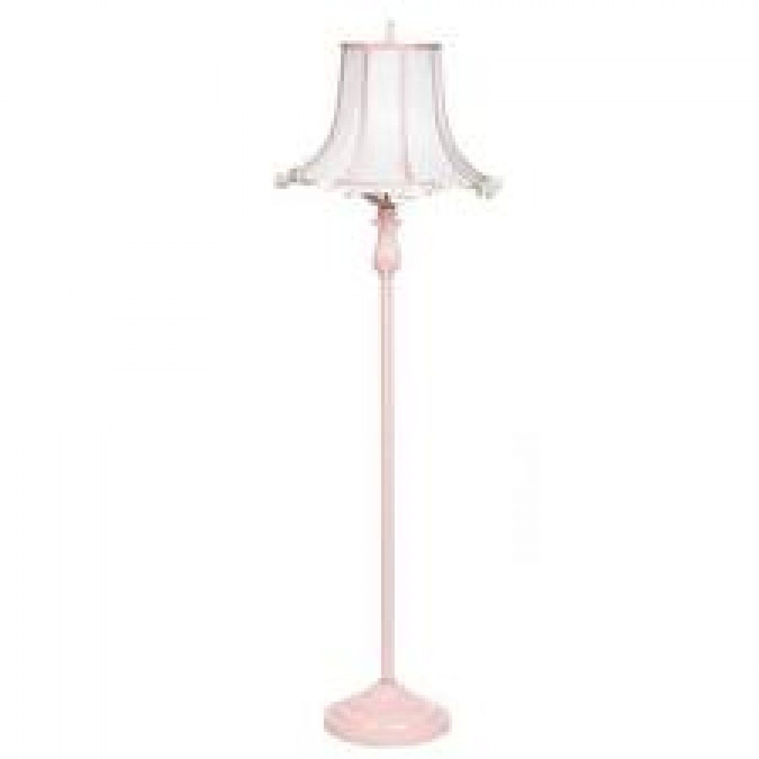 Jubilee Ridged Pink Floor Lamp With Extra Large White Ruffle in size 1500 X 1500