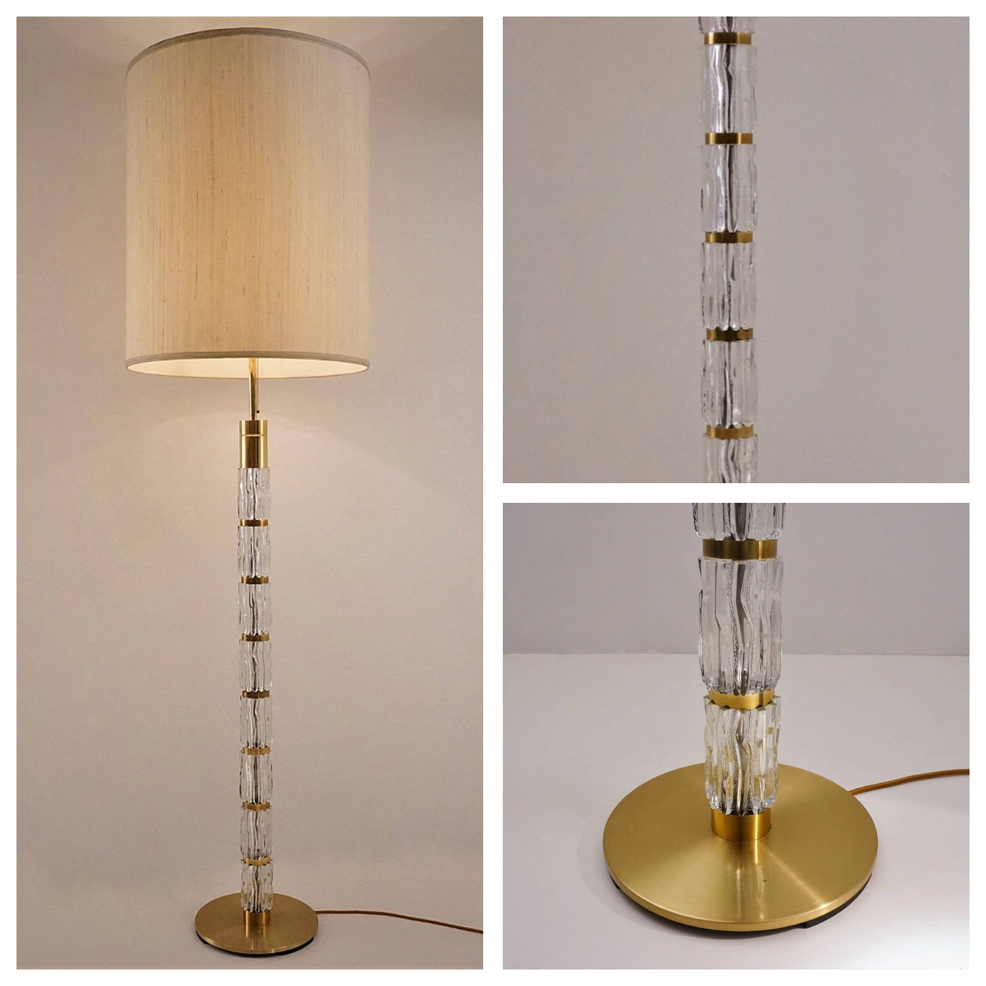 Kalmar Floor Lamp Brutalist Glass Brass 1970s Ca German within proportions 2000 X 2000
