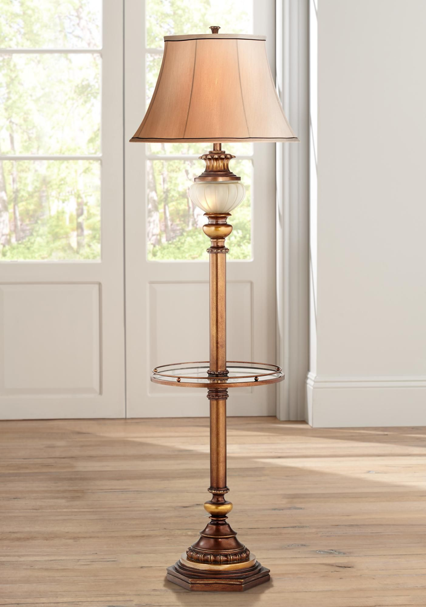 Kathy Ireland 65 High Night Light Glass Tray Floor Lamp for size 1403 X 2000