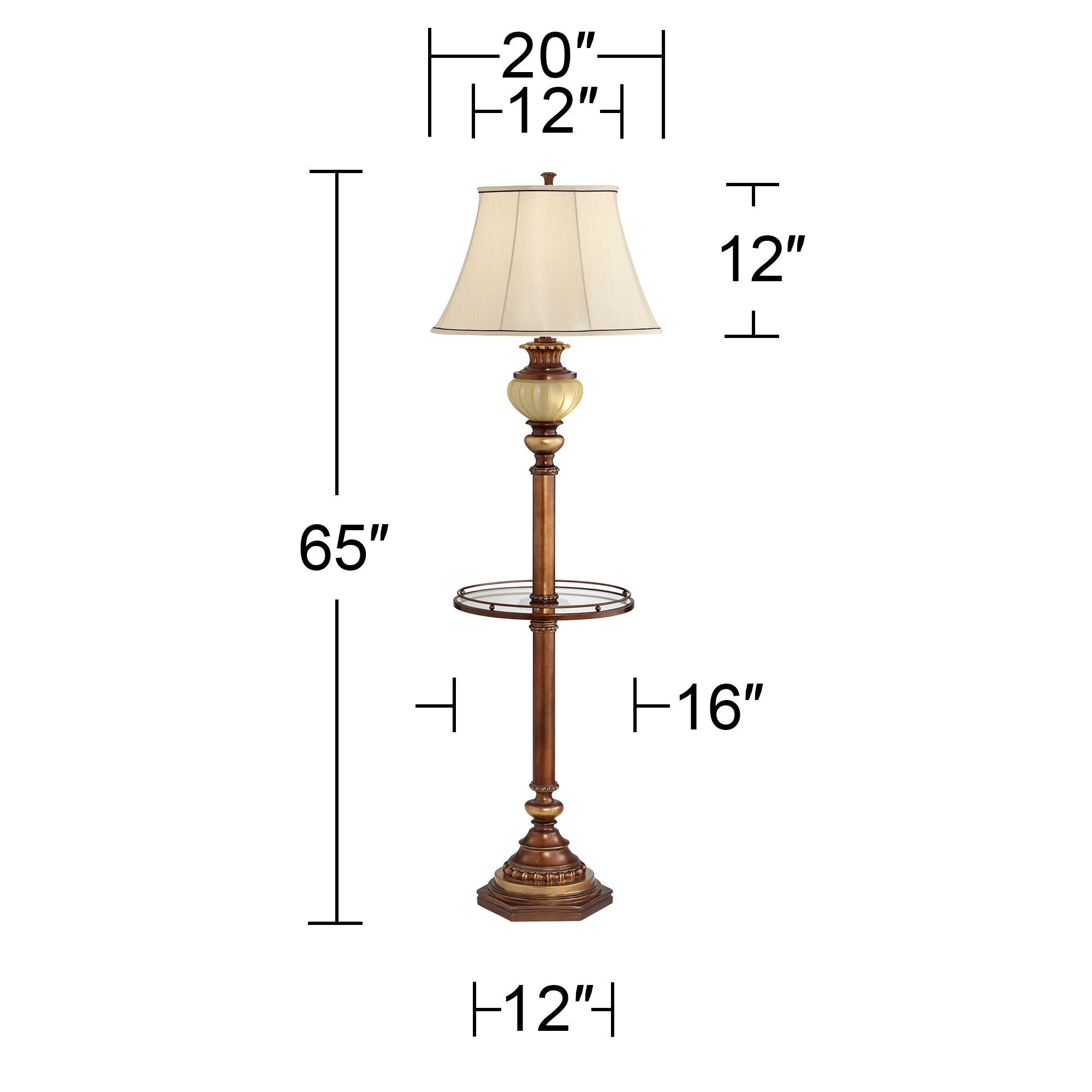 Kathy Ireland 65 High Night Light Glass Tray Floor Lamp with proportions 2000 X 2000