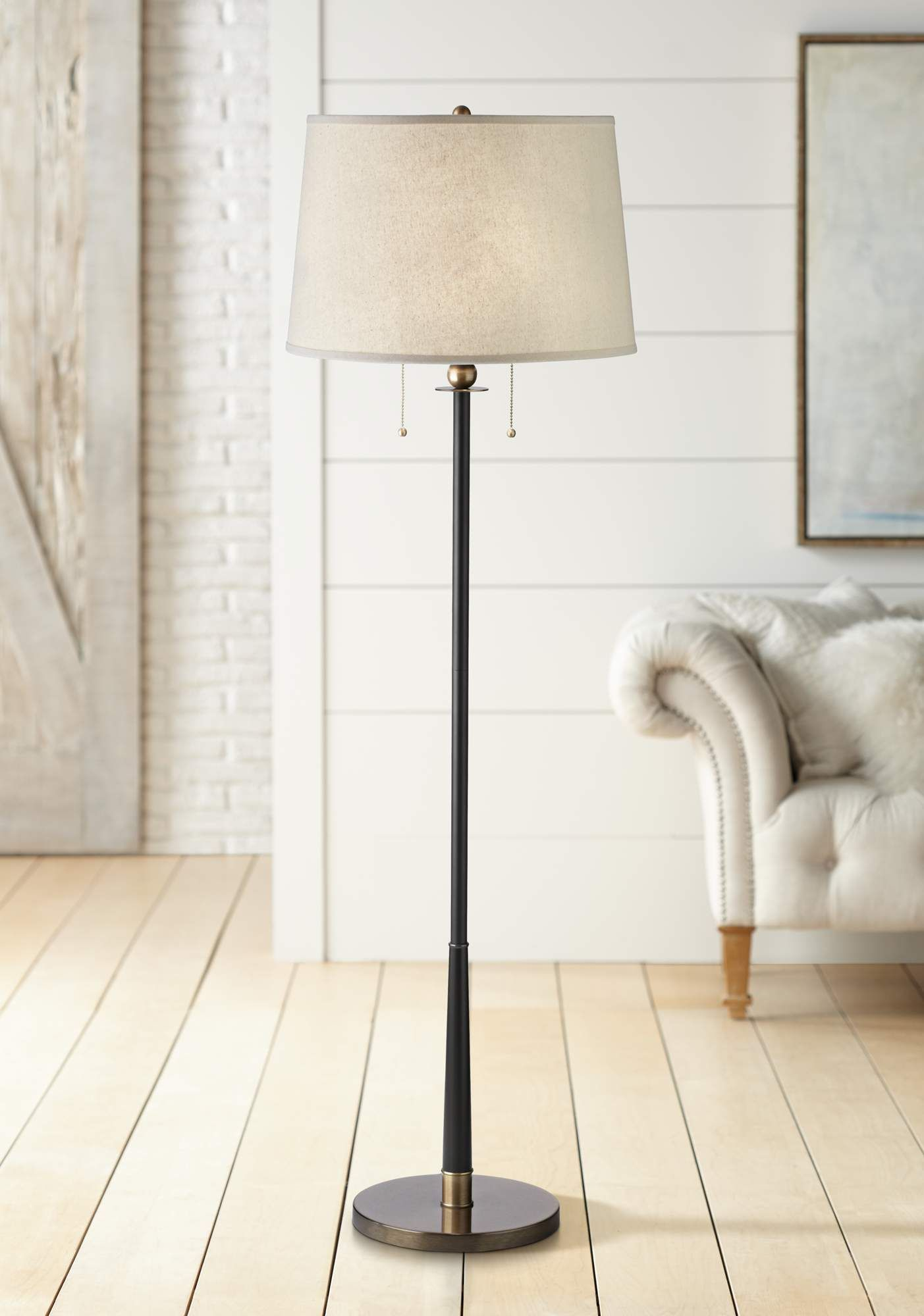 Kathy Ireland City Heights 59 High Antique Brass Floor Lamp inside dimensions 1403 X 2000