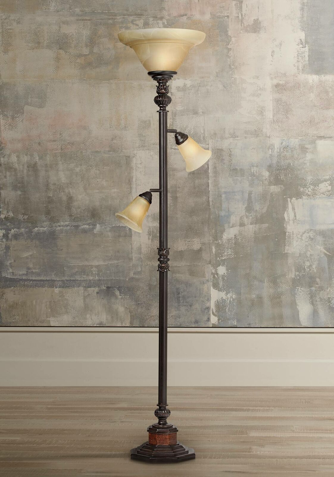 Kathy Ireland Sonnett 3 Light Torchiere Floor Lamp throughout proportions 1122 X 1600