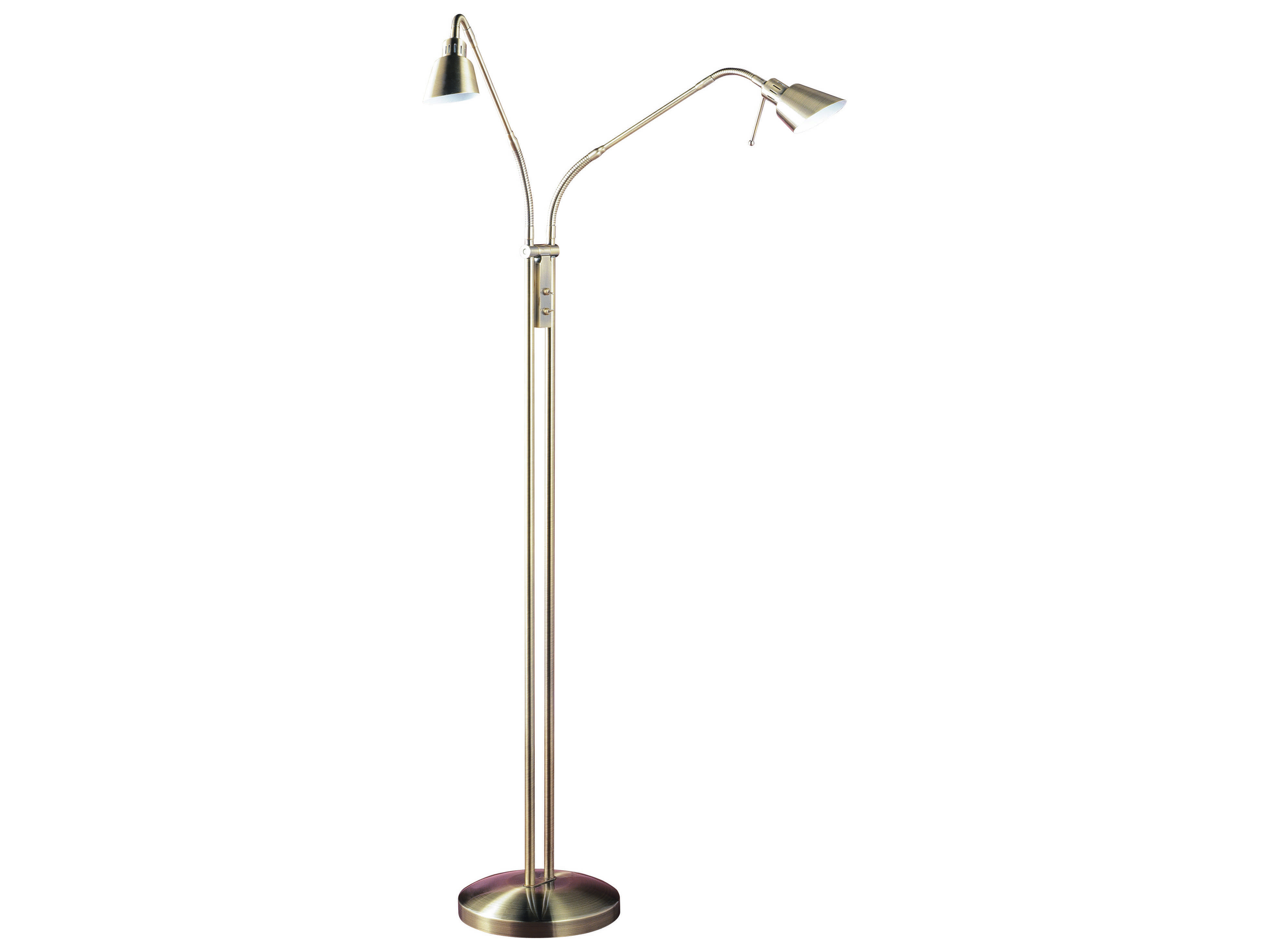 Kendal Lighting Olso Twins Antique Brass Two Light Floor Lamp throughout dimensions 3916 X 2938