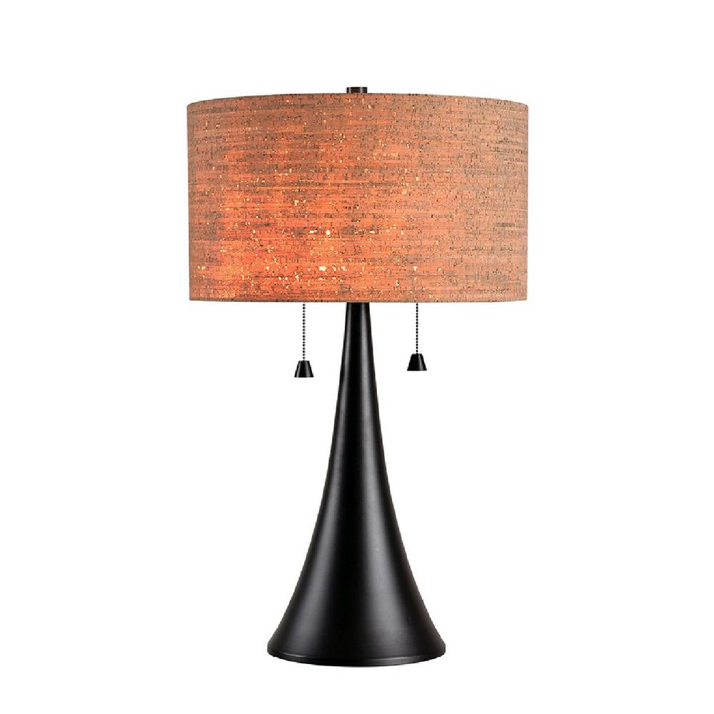 Kenroy Home Bulletin 29 In Oil Rubbed Bronze Table Lamp With Cork Shade within measurements 1000 X 1000