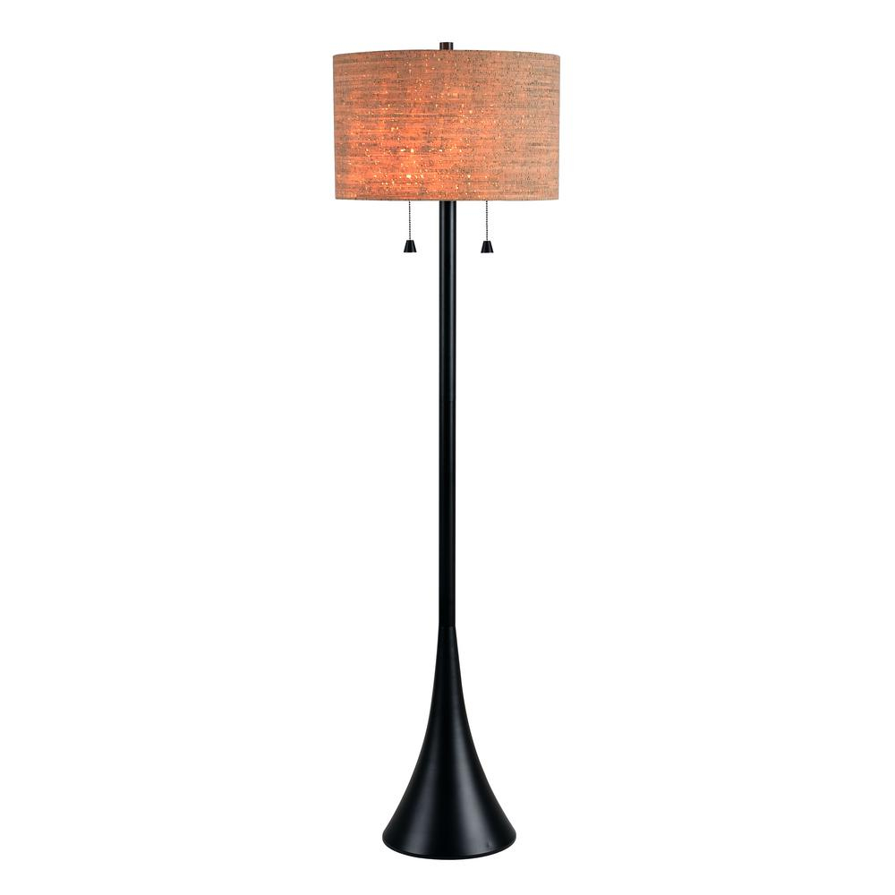 Kenroy Home Bulletin 59 In Oil Rubbed Bronze Floor Lamp With Cork Shade for measurements 1000 X 1000