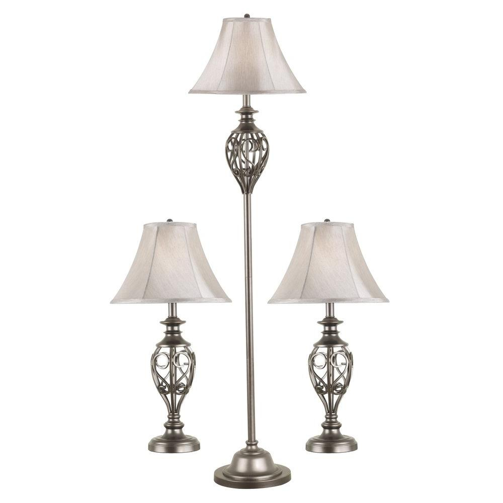 Kenroy Home Cerise 27 In Silver 2 Table And 1 Floor Lamp Set pertaining to proportions 1000 X 1000