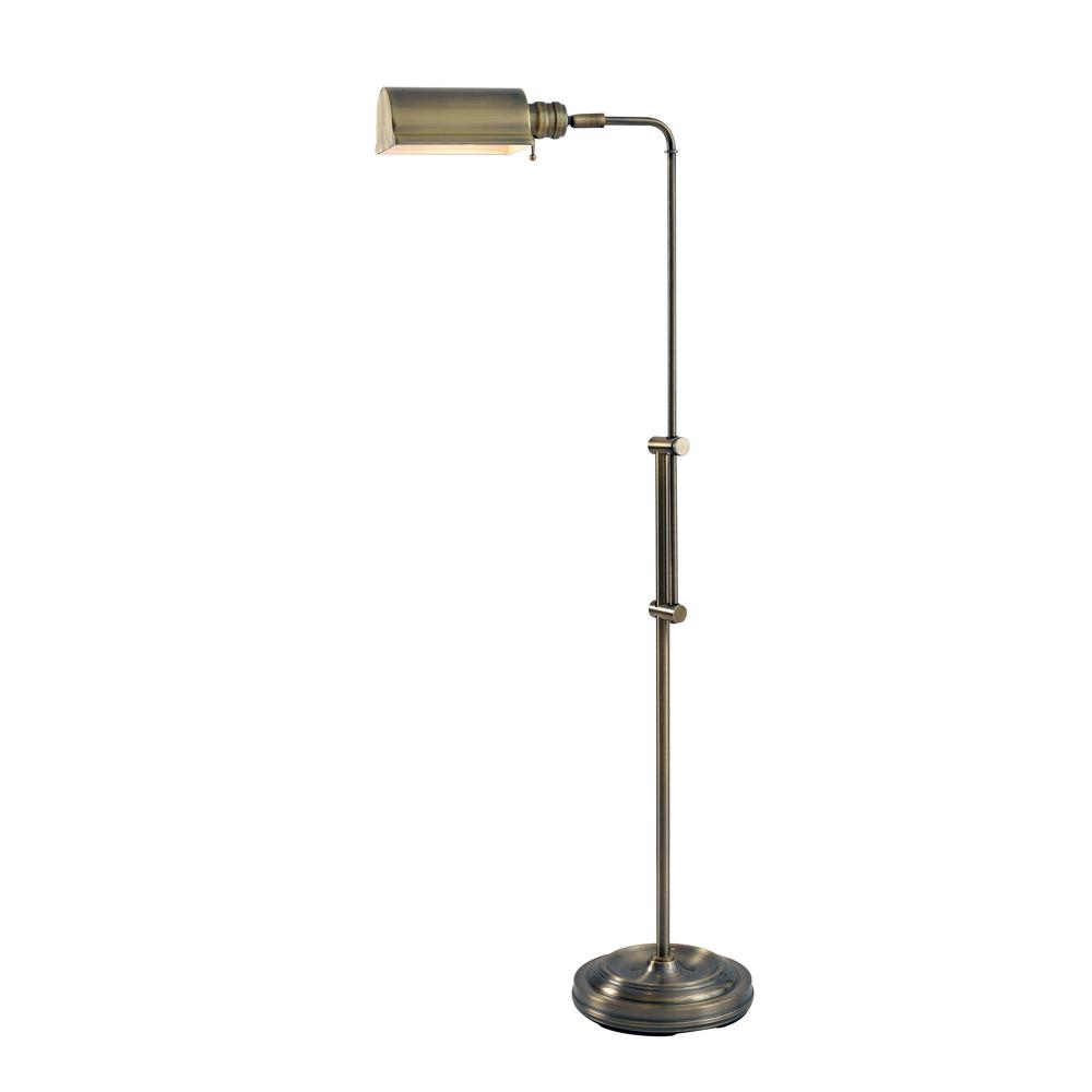 Kenroy Home Denton 50 In Antique Brass Floor Lamp With Adjustable Height throughout size 1000 X 1000
