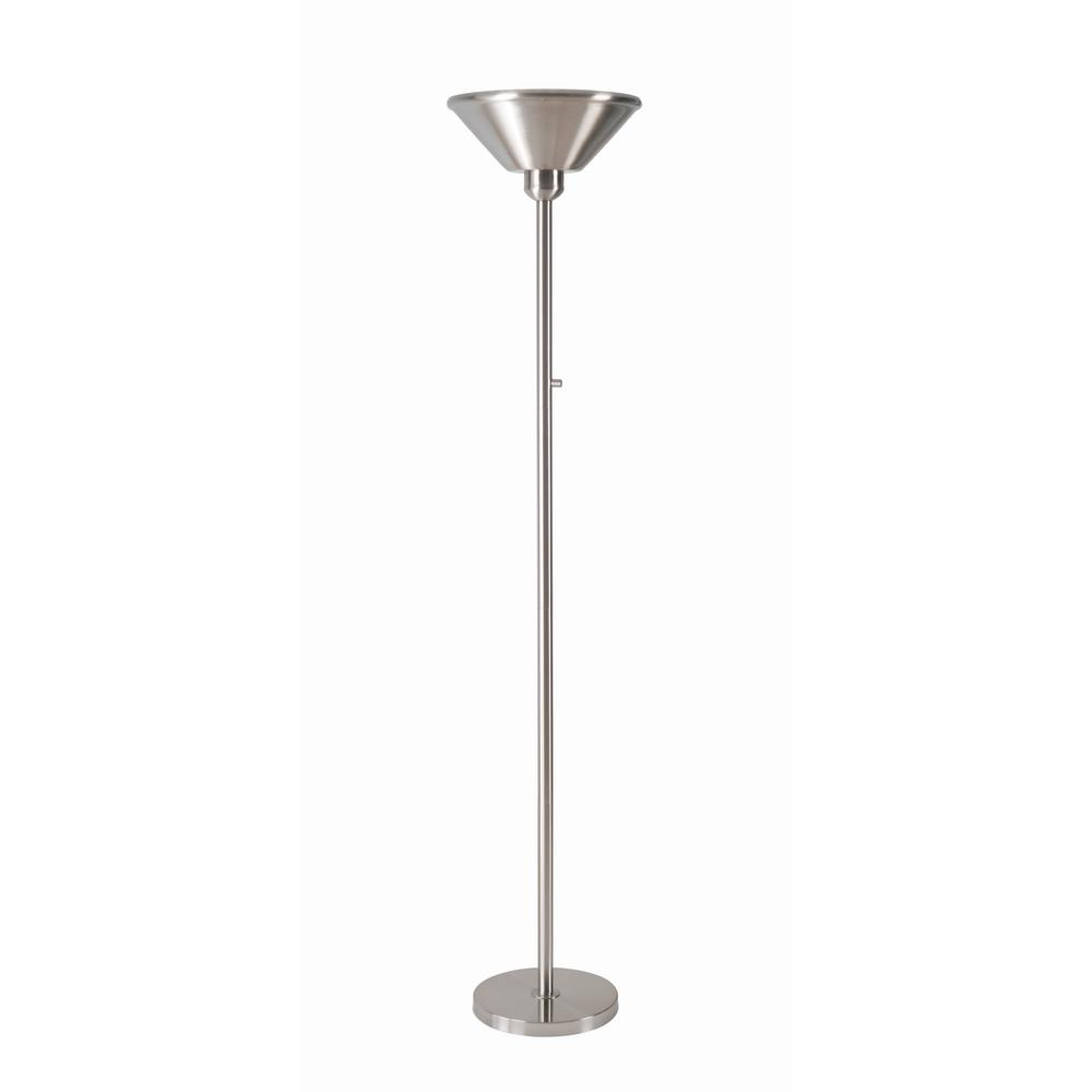 Kenroy Home Gordon 72 In Brushed Steel Torchiere Lamp With Metal Shade regarding proportions 1000 X 1000