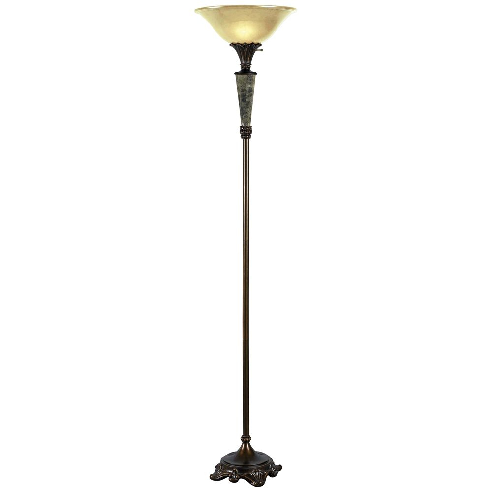 Kenroy Home Mcgrath Metallic Bronze Torchiere Floor Lamp intended for size 1000 X 1000