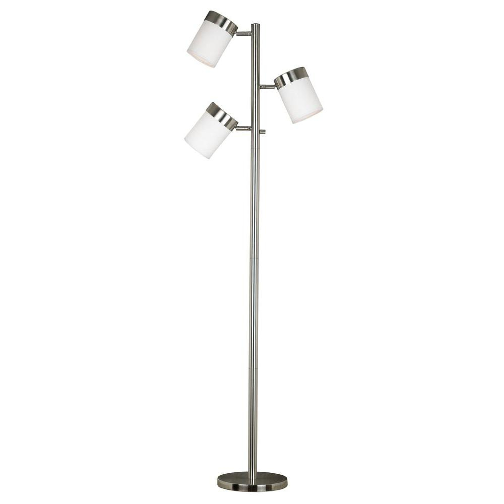 Kenroy Home Roarke 65 In Brushed Steel Floor Lamp in dimensions 1000 X 1000