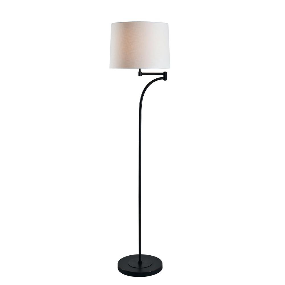 Kenroy Home Seven 59 In Oil Rubbed Bronze Floor Lamp With White Tapered Shade regarding dimensions 1000 X 1000