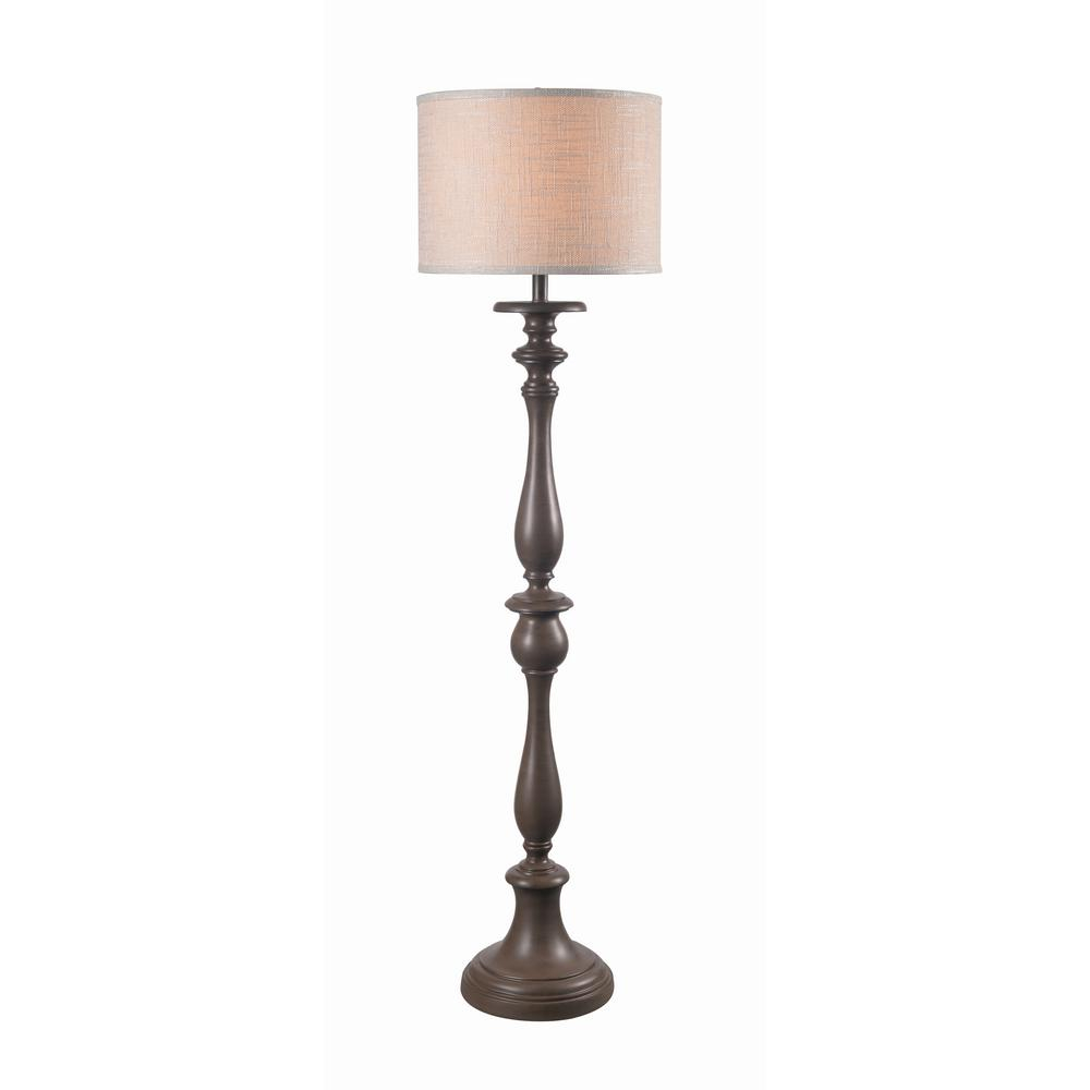 Kenroy Home Simba 57 In Weathered Wood Floor Lamp With White Shade regarding sizing 1000 X 1000