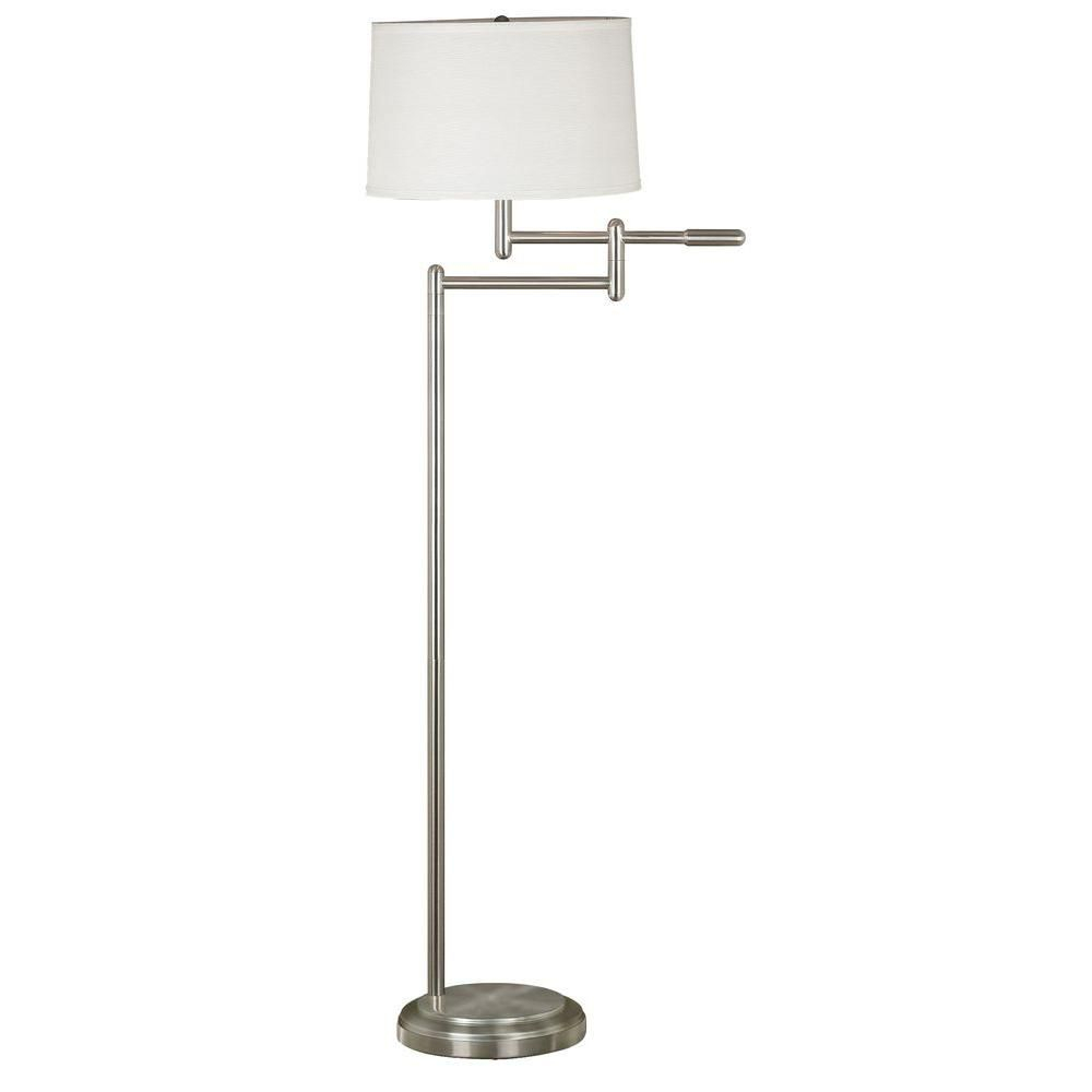 Kenroy Home Theta 60 In Brushed Steel Swing Arm Floor Lamp regarding dimensions 1000 X 1000