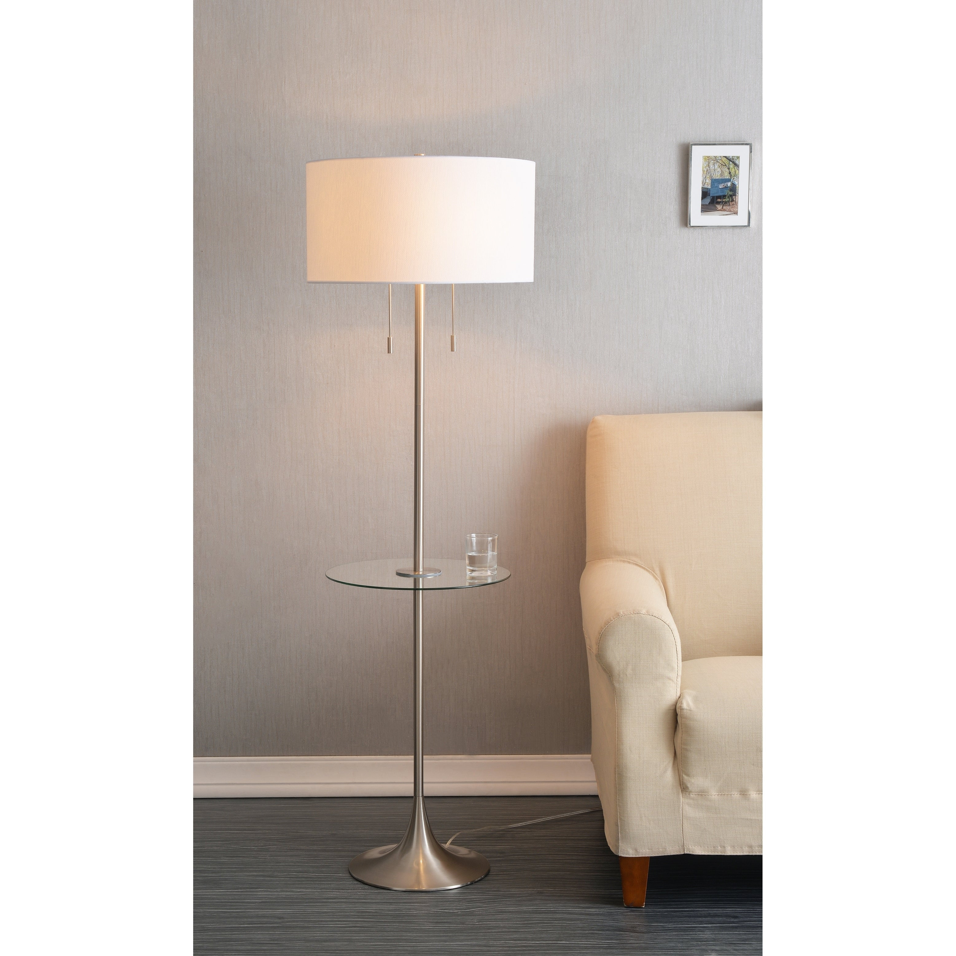Kent Brushed Steel 62 Inch Tray Floor Lamp in dimensions 3113 X 3113