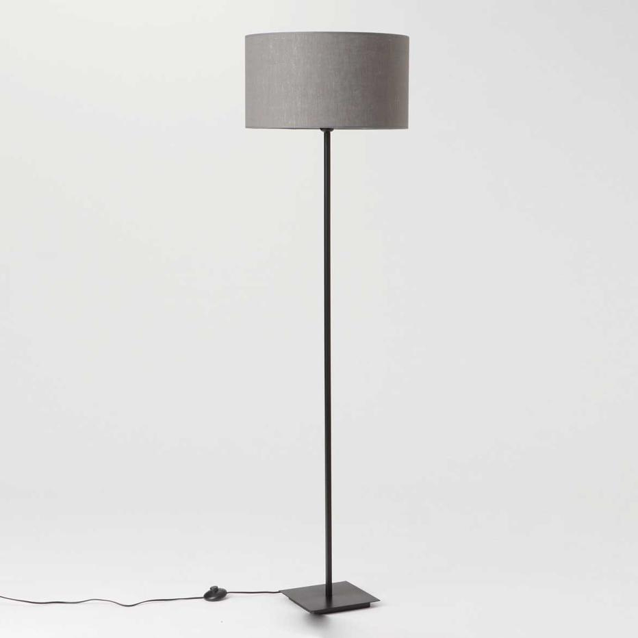 Kinah Grey Linen Floor Lamp with measurements 932 X 932