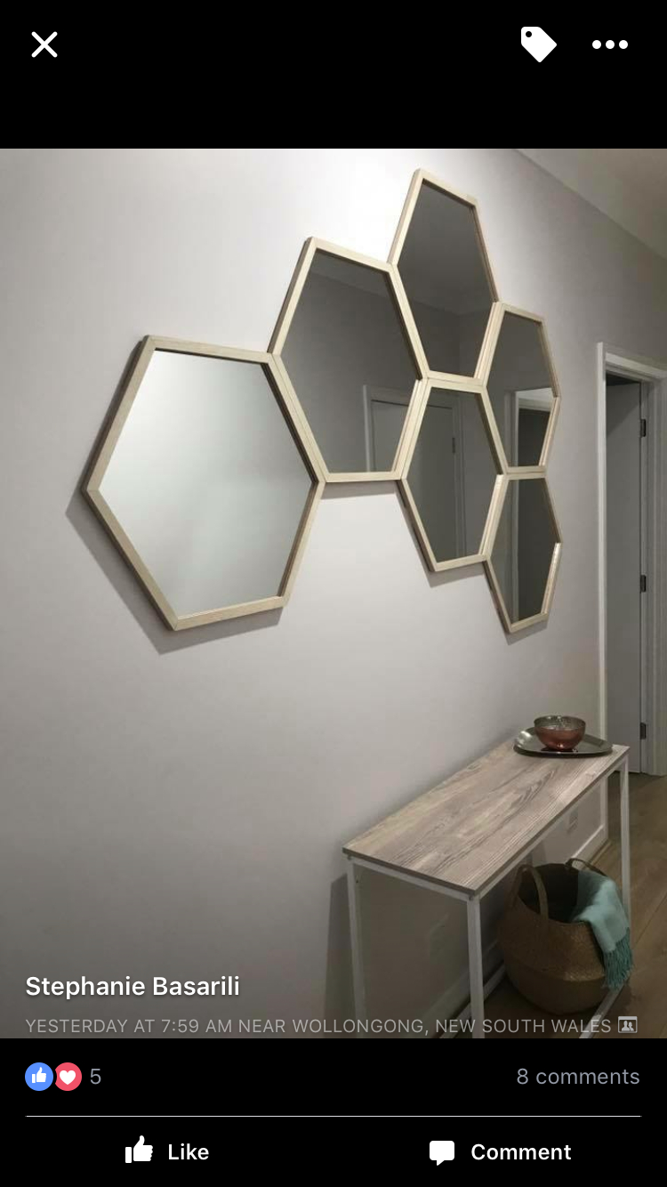 Kmart Hexagon Mirrors Hallway Wall Decor Lounge Mirrors regarding proportions 750 X 1334
