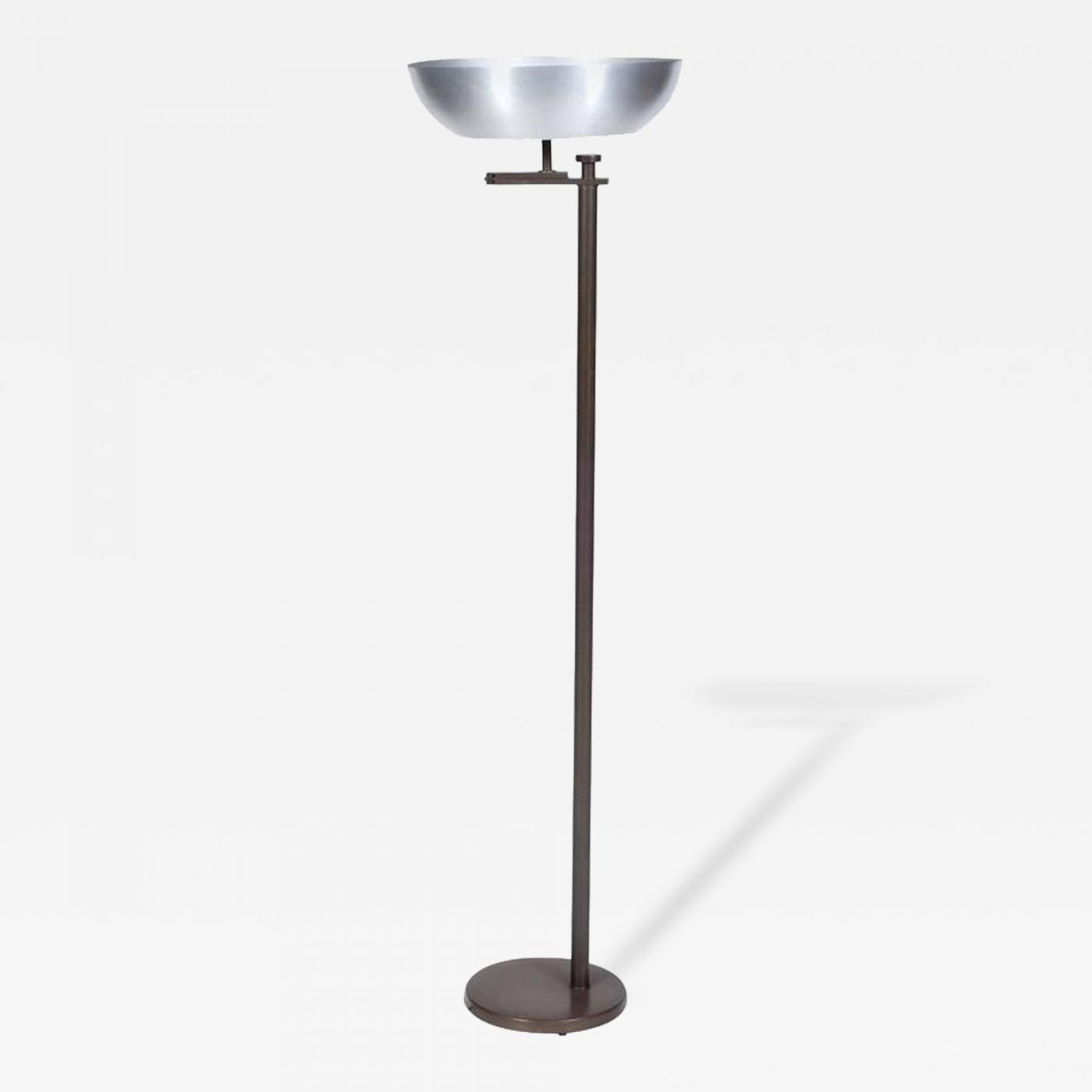 Kurt Versen Kurt Versen Spun Aluminium And Patinated Brass Flip Top Floor Lamp Usa 1940s throughout size 1400 X 1400