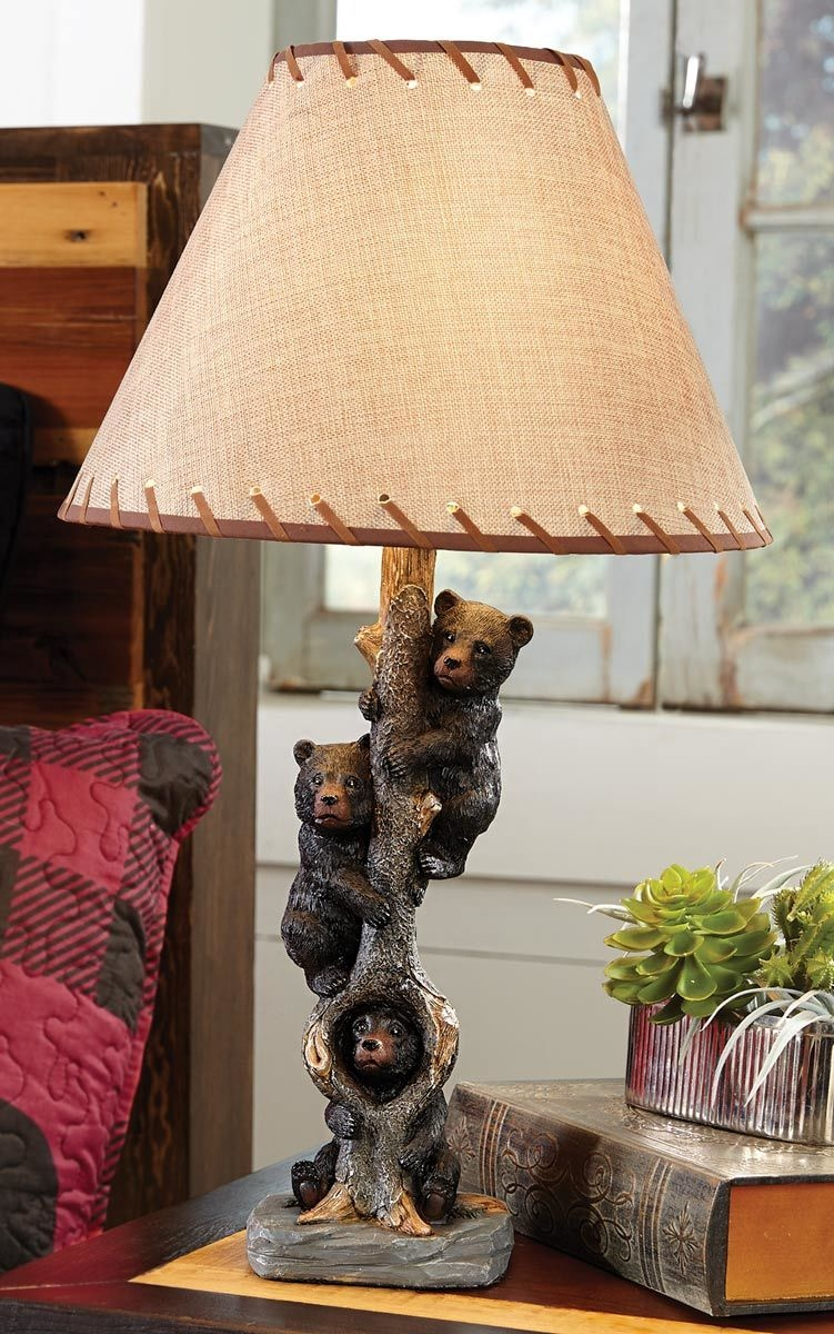 Lamp Bear Tree Floor Lamp Rustic Cabin Lodge Decor Bears within size 751 X 1200