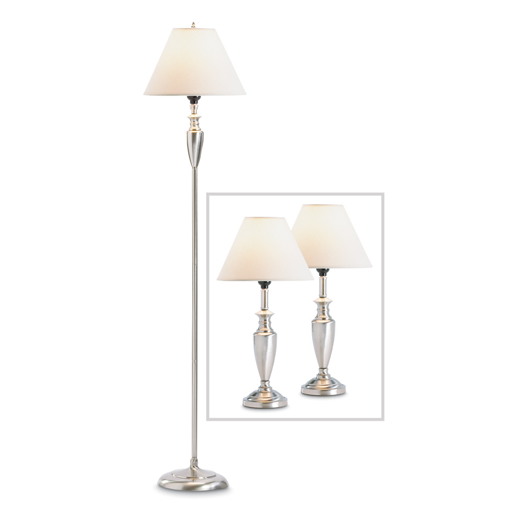 Lamp Set Silver Table Lamps For Living Room Set Of Three within measurements 1000 X 1000