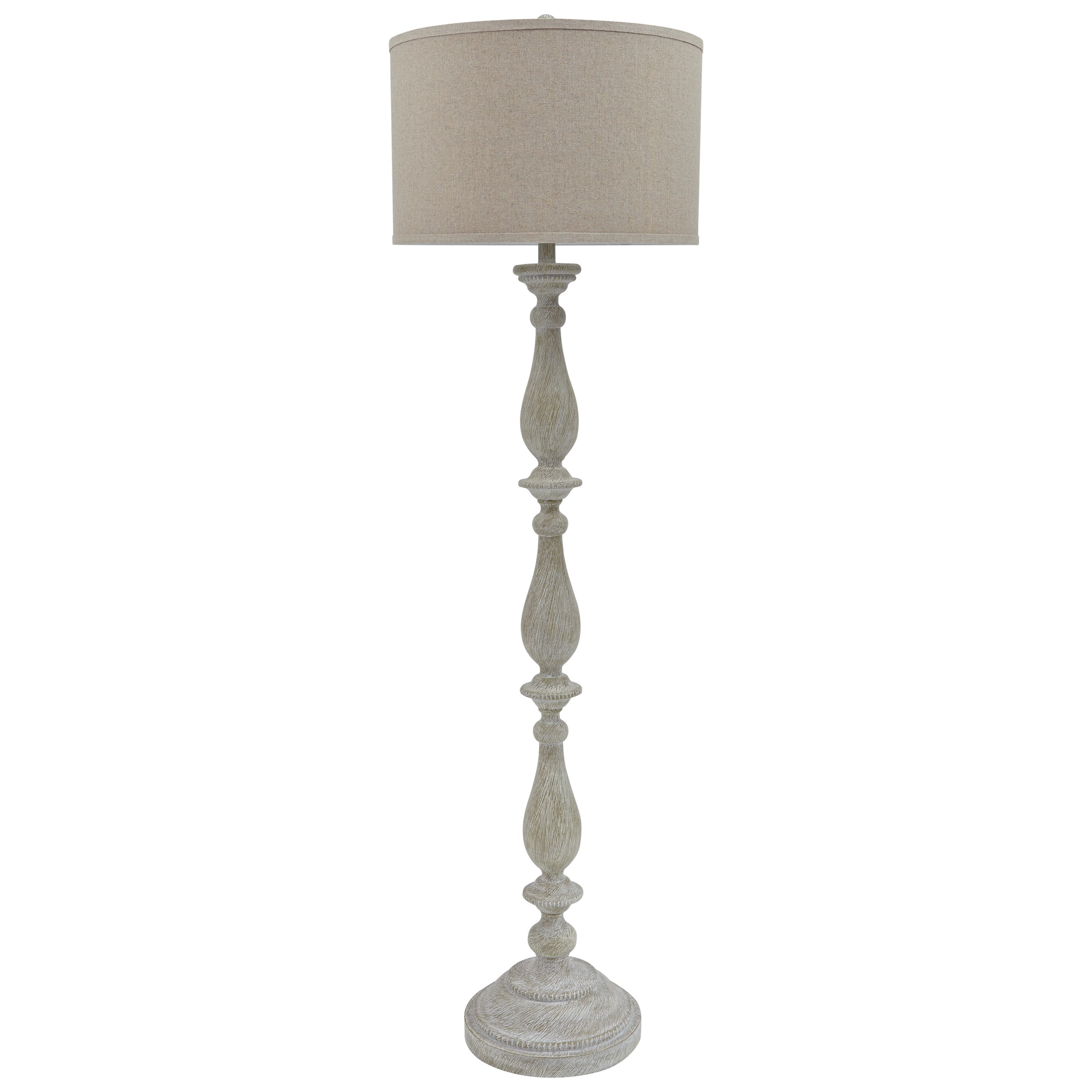 Lamps Vintage Style Bernadate Whitewash Floor Lamp in size 3200 X 3200