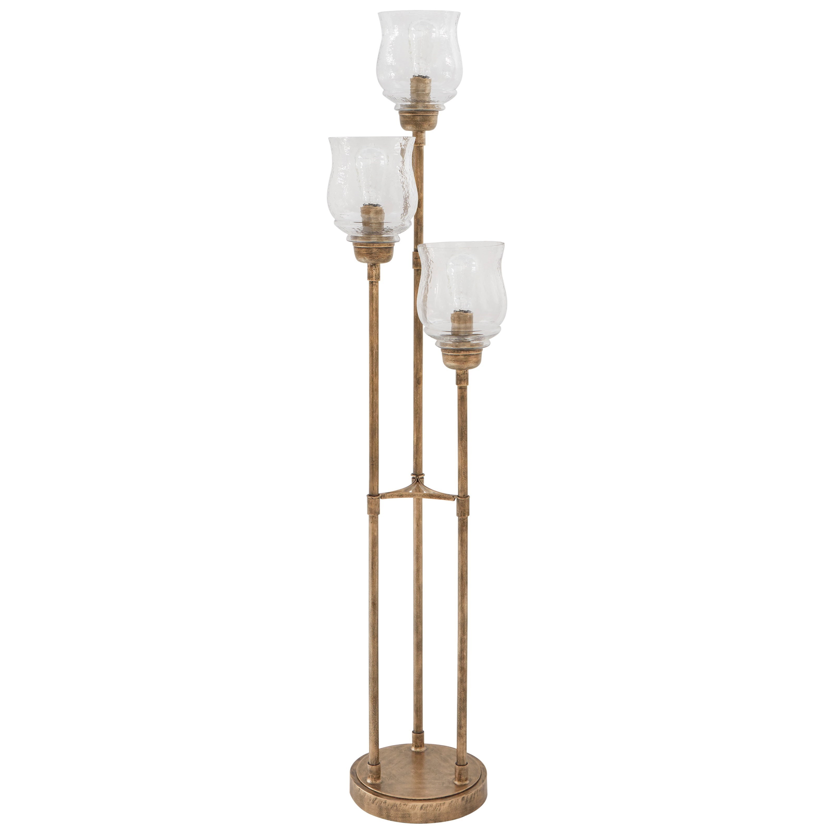 Lamps Vintage Style Emmie Antique Gold Finish Metal Floor Lamp regarding proportions 3200 X 3200