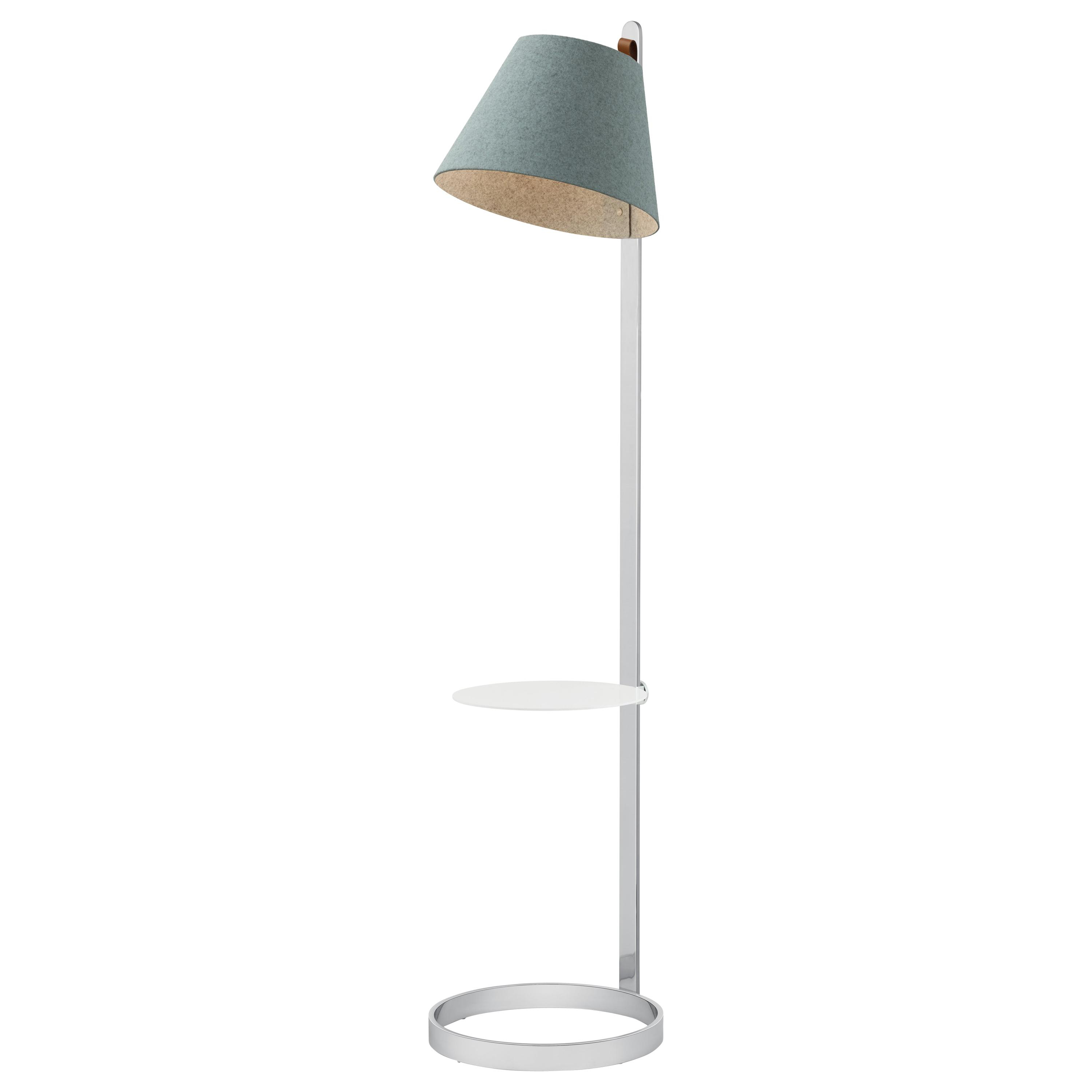 Lana Floor Lamp In Arctic Blue Grey With Tray Chrome Base Pablo Designs regarding dimensions 3000 X 3000