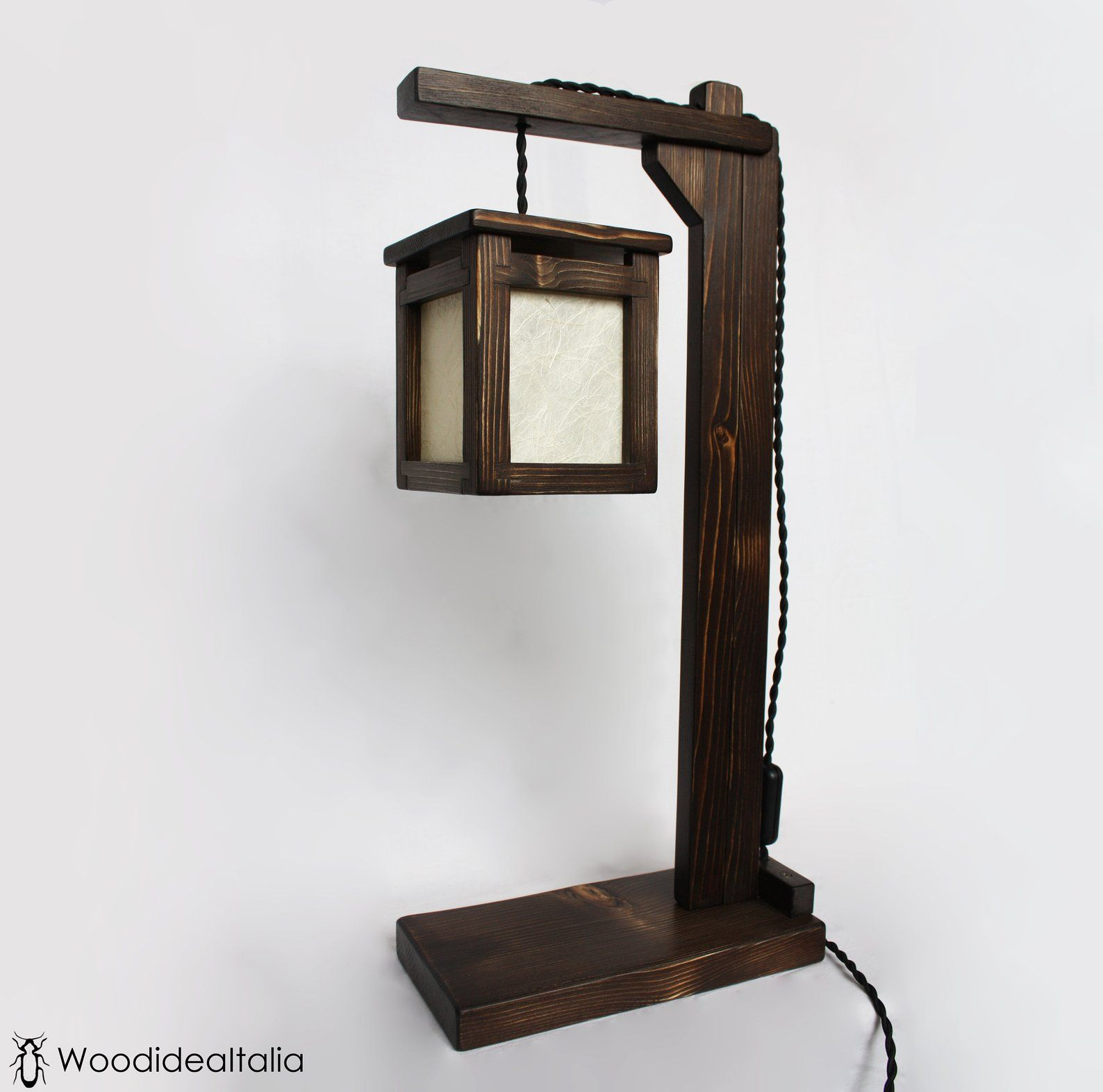 Lantern Style Table Lamp Wood Craft Lamp And Rice Paper intended for dimensions 1588 X 1573