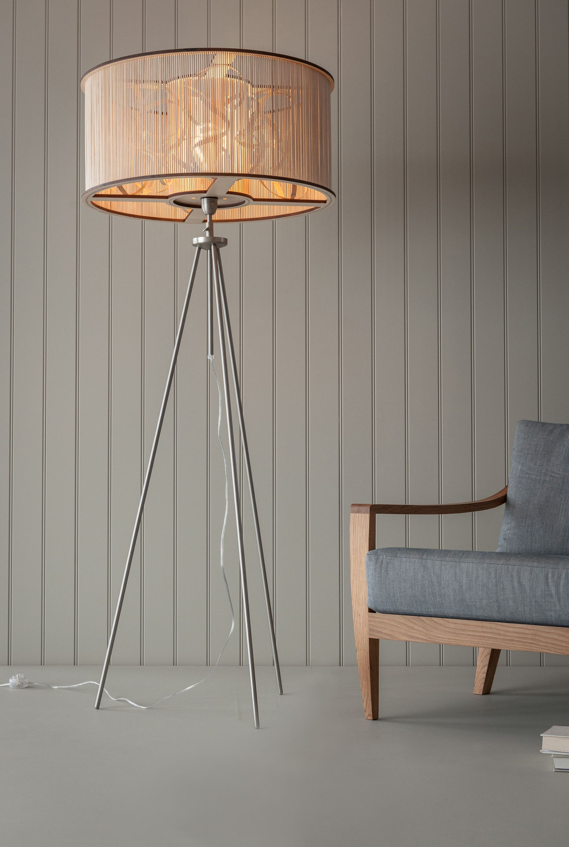 Large Cage Floor Light Tom Raffield Wooden Floor Lamps intended for dimensions 1883 X 2800