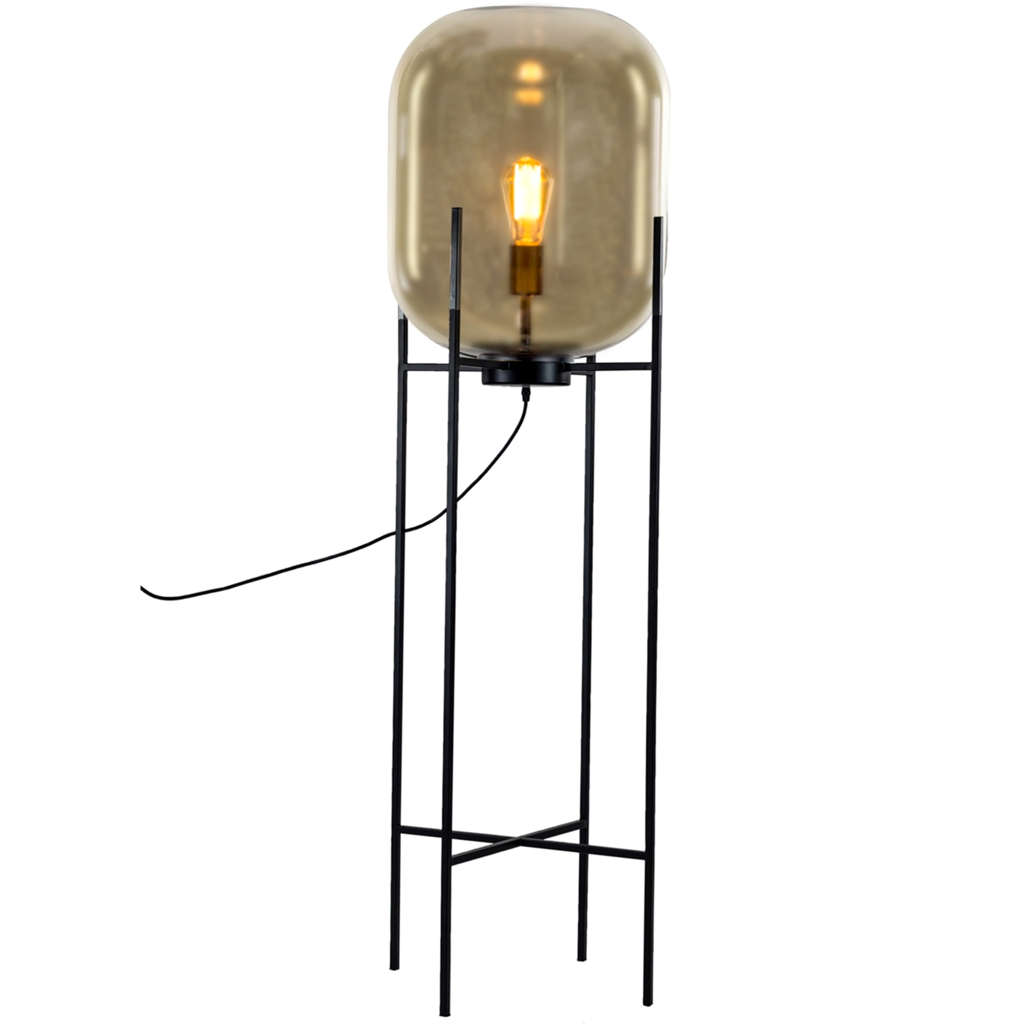 Large Gold Glass Edison Floor Lamp intended for proportions 2000 X 2000