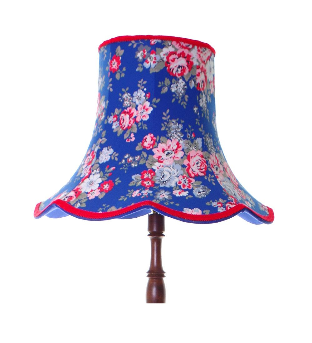 Large Lampshade On A Vintage Frame In Royal Blue With Red throughout proportions 1000 X 1100