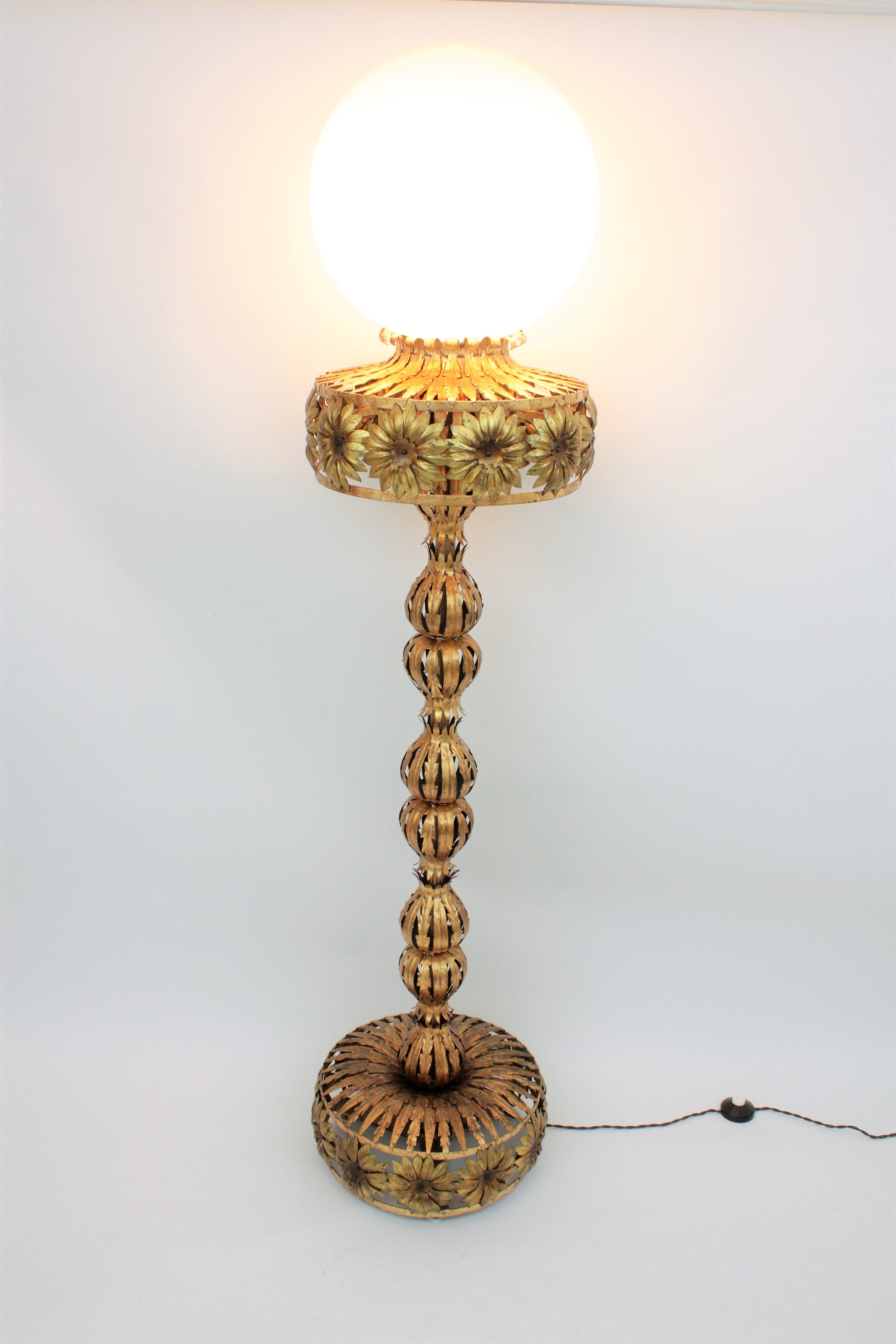 Large Maison Jansen Style Hollywood Regency Gilt Iron Ornamental Floor Lamp regarding size 2848 X 4272