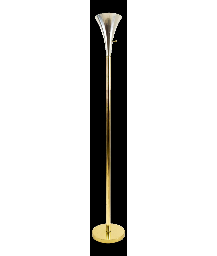 Laurel Torchiere Brass And Chrome Floor Lamp in dimensions 848 X 1000