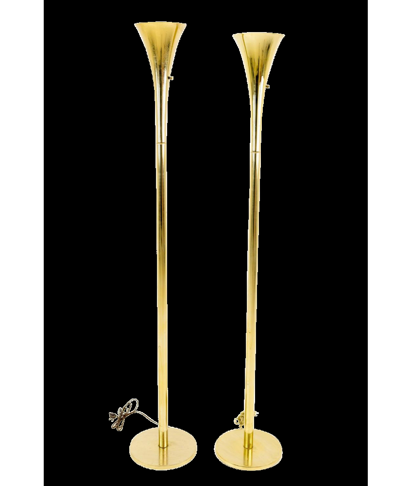 Laurel Torchiere Mid Century Modern Floor Lamps Pair for size 848 X 1000