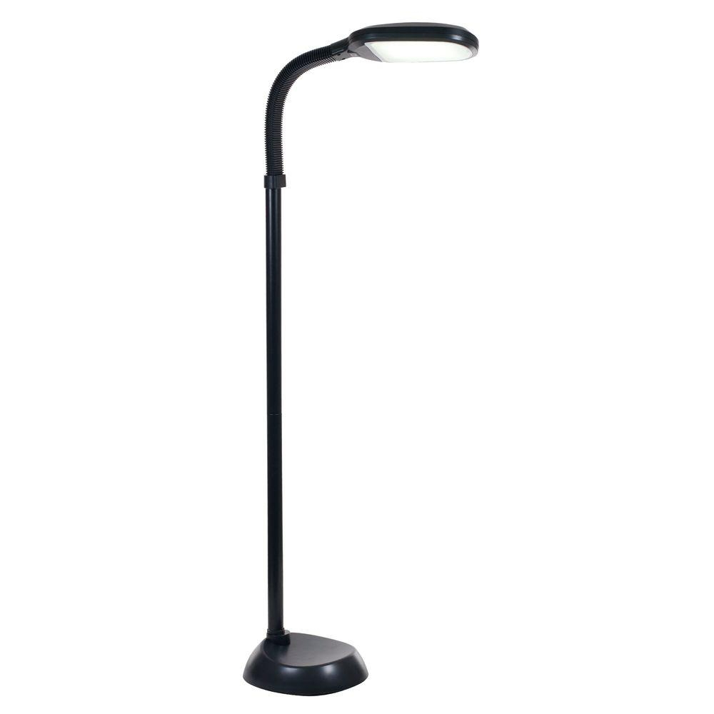 Lavish Home 60 In Black Led Sunlight Floor Lamp With Dimmer Switch intended for sizing 1000 X 1000