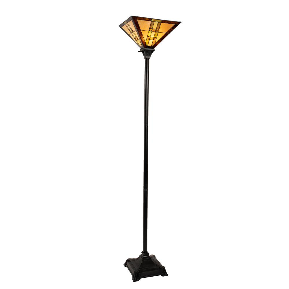 Lavish Home 71 In Multi Colored Tiffany Style Led Torchiere Floor Lamp inside sizing 1000 X 1000