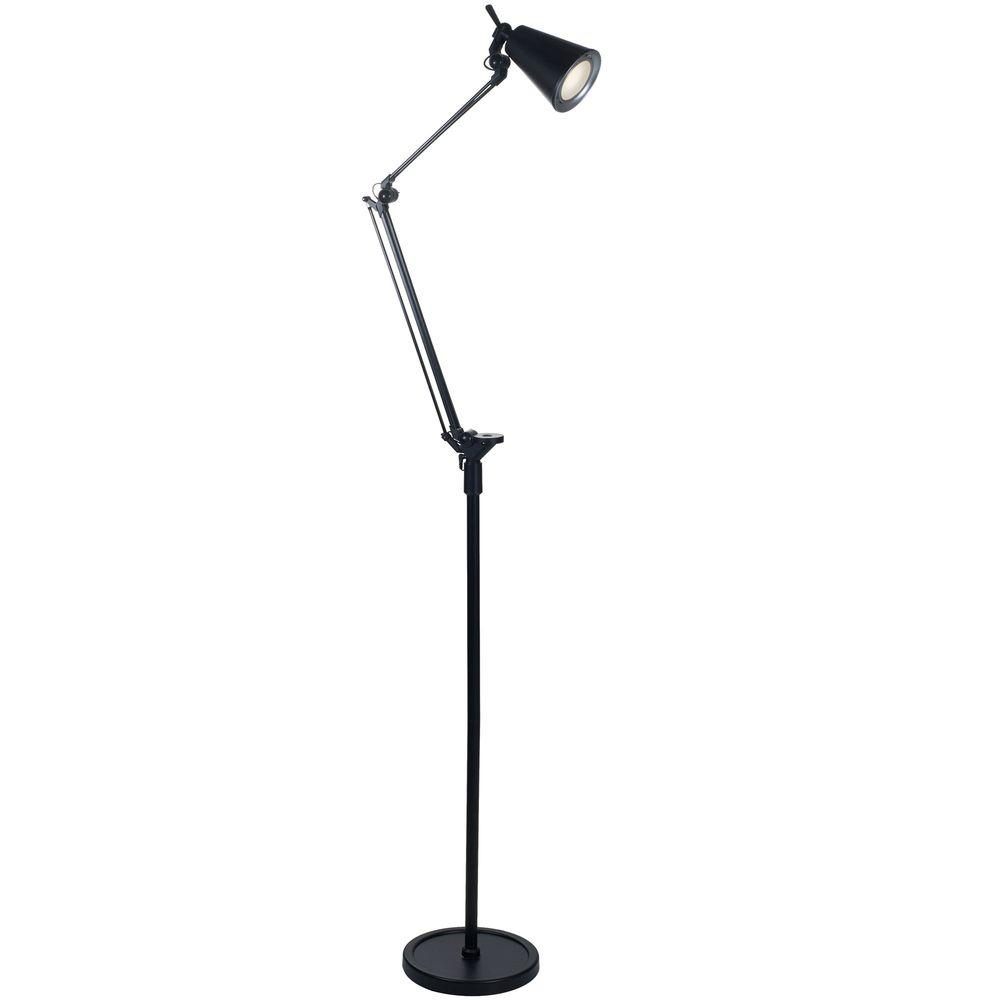 Lavish Home 72 In Black Led Adjustable Floor Lamp with measurements 1000 X 1000