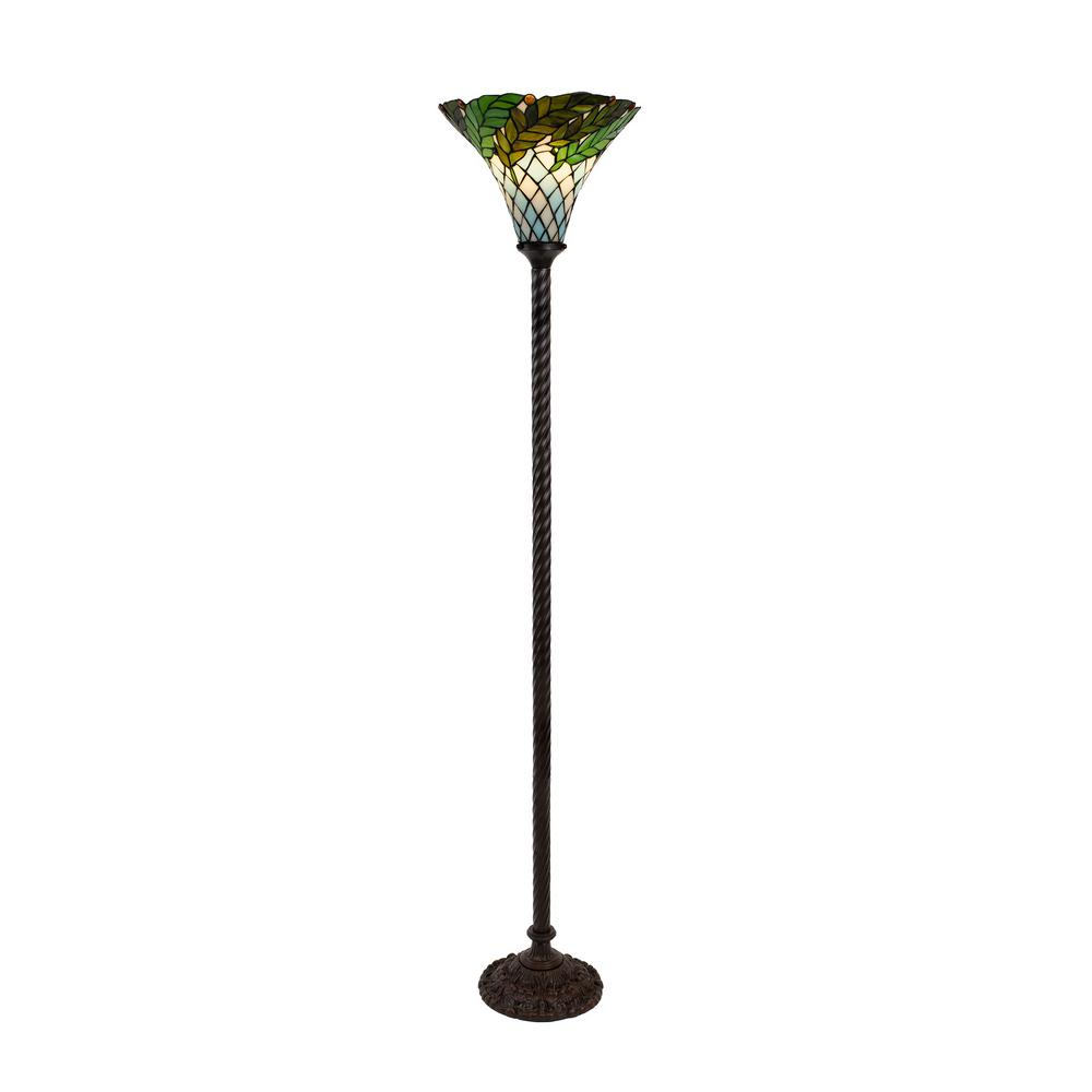 Lavish Home 72 In Multi Colored Tiffany Style Led Foliage Floor Lamp within measurements 1000 X 1000