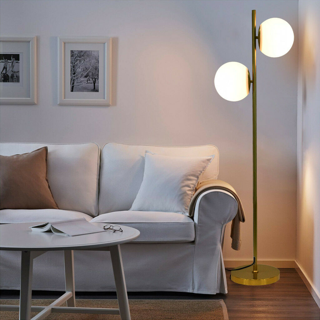 Led Floor Lamp Sphere Standing Light Modern Frosted Glass Globe Lamp 2 Head Usa in measurements 1024 X 1024