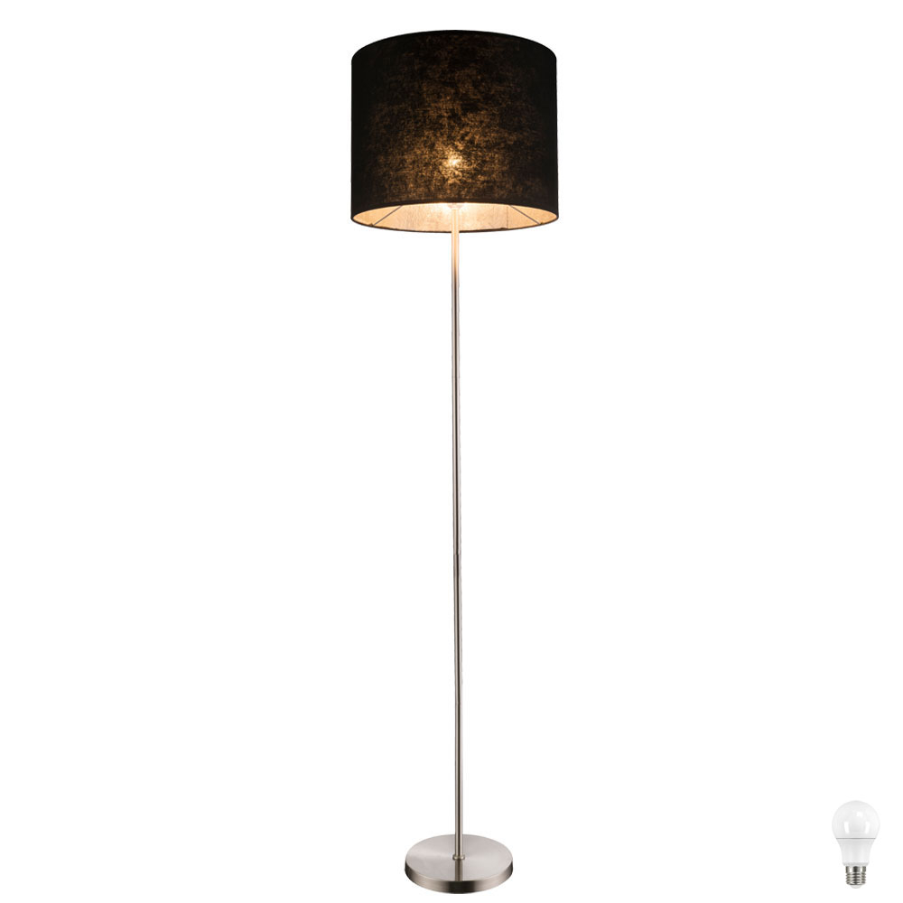 Led Floor Lamp With Cable Switch In Black Silver Amy within sizing 1000 X 1000