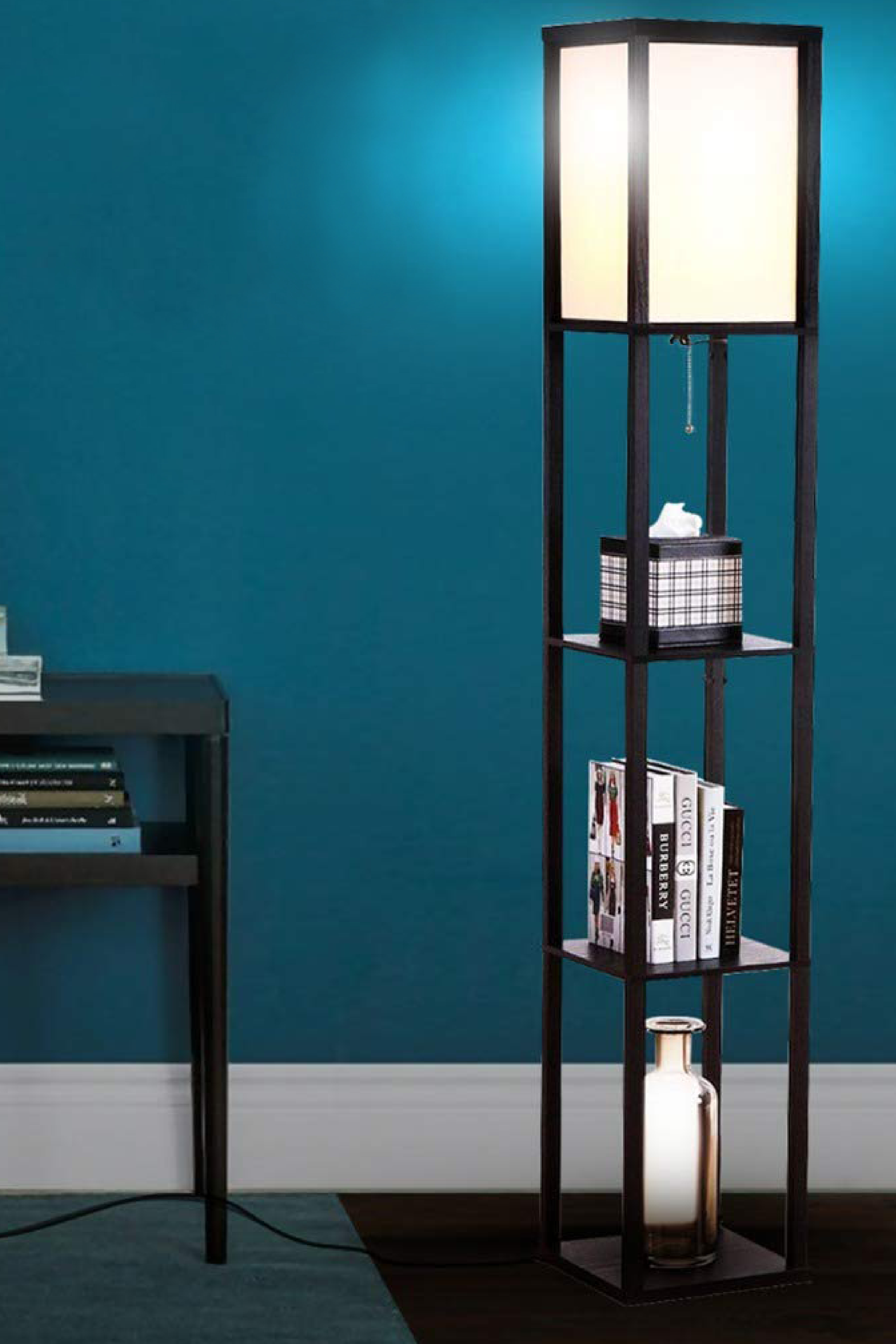 Led Shelf Floor Lamp Wooden Frame With Open Box Display regarding size 3063 X 4592