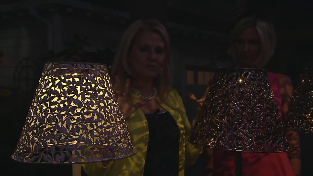 Led Solar 2 In 1 Filigree Outdoor Floor Lamp Evergreen On Qvc for dimensions 1280 X 720